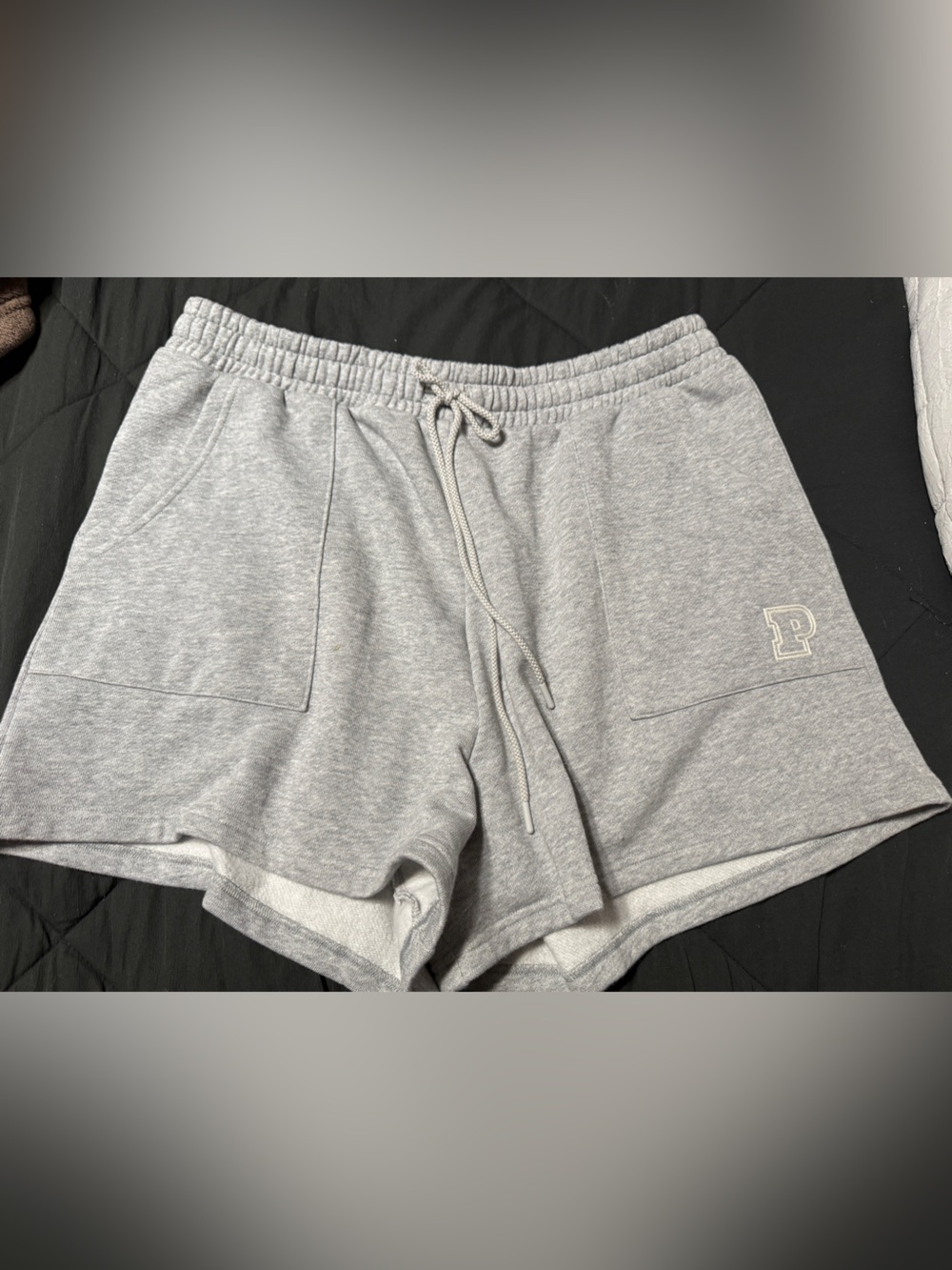 Grey Women's PINK Drawstring Lounge Shorts